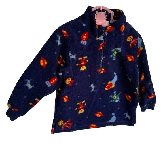 Vintage Sonoma Alien Print Fleece Pullover Sweatshirt 24 Months - Picture 3 of 5